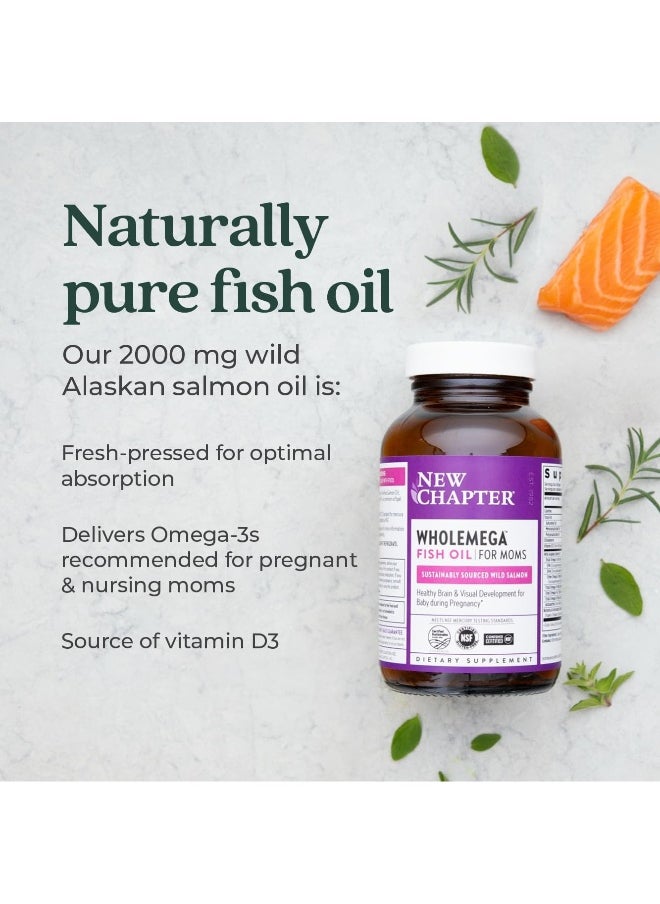 Prenatal Dha - Wholemega For Moms Fish Oil Supplement With Omega-3 + Vitamin D3 For Prenatal & Postnatal Support - 90 Ct Softgels 500Mg