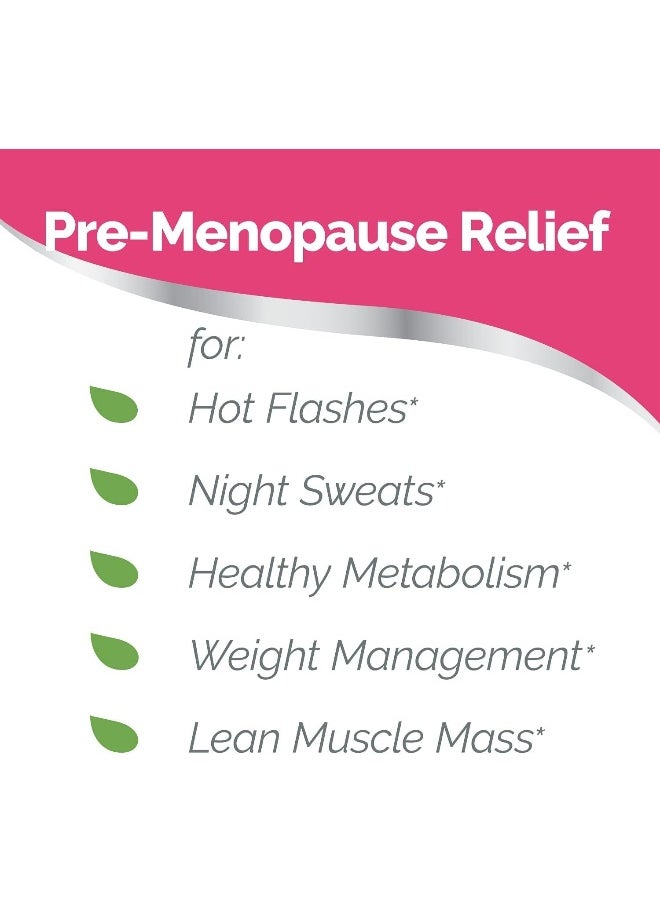 Pre-Menopause Relief, 30 Ct, Clinically Proven Ingredients, Provides Menopause Relief Plus Night Sweats & Hot Flash Relief, Drug-Free Or Estrogen Free