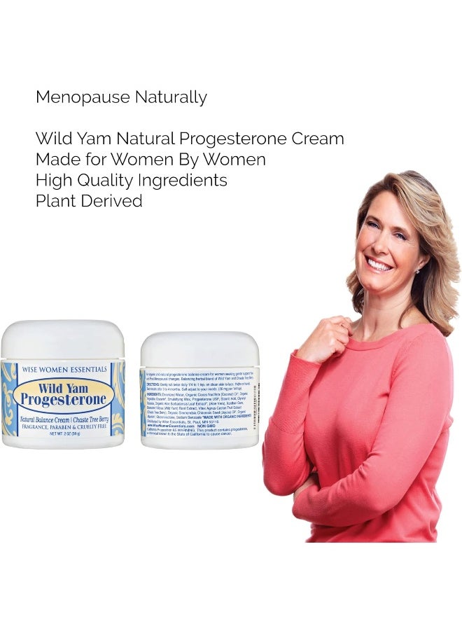 Progesterone Cream From Wild Yam For Menopause, Perimenopause - Bioidentical Balance Formula Plus Phytoestrogens Wild Yam Chaste Tree Berry Organic Coconut Paraben Free Fragrance Free 2 Creams In 1.