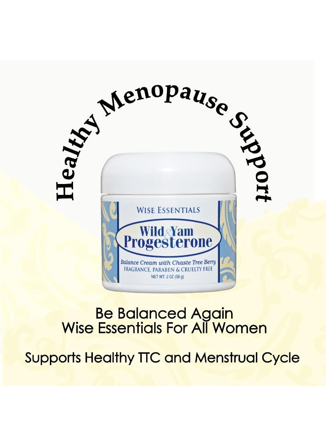 Progesterone Cream From Wild Yam For Menopause, Perimenopause - Bioidentical Balance Formula Plus Phytoestrogens Wild Yam Chaste Tree Berry Organic Coconut Paraben Free Fragrance Free 2 Creams In 1.