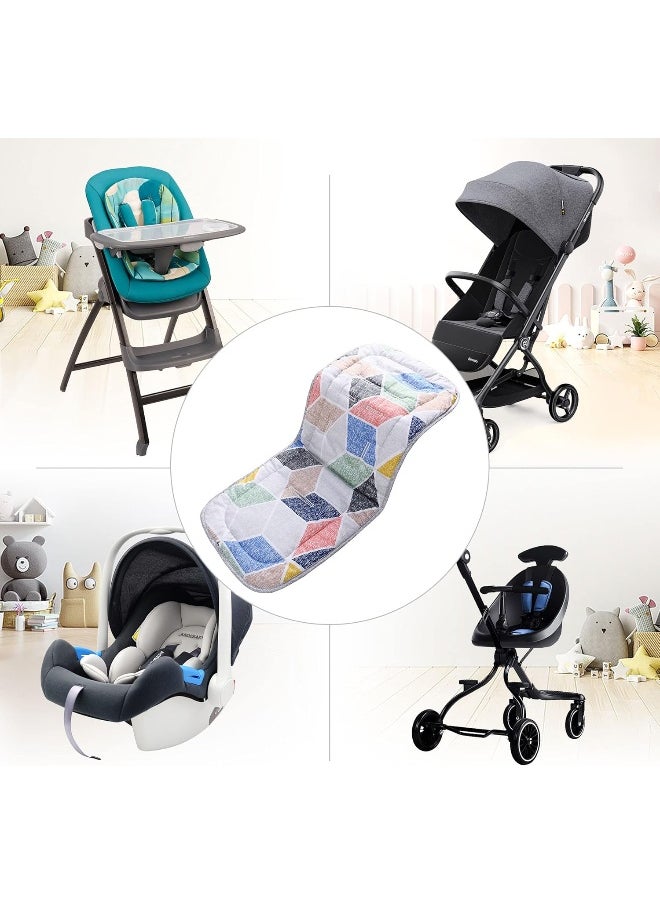 LAT LEE AND TOWN Stroller Seat Liner, 100% Cotton Stroller Cushion, Universal Breathable Soft Newborn Stroller pad, Toddler Seat Mat for Stroller, 34x78cm, 1 Pack (Geometry + Grey)