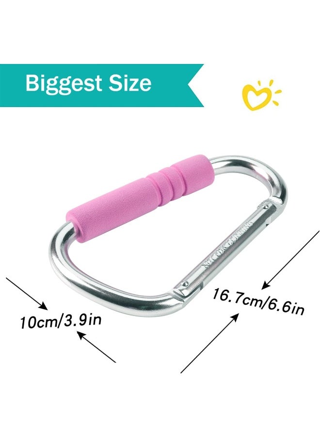Funbliss Stroller Hooks by Baby, 2 Pack Convenient Organizer Hook Bag Clips to Diaper Bags Silver Pink