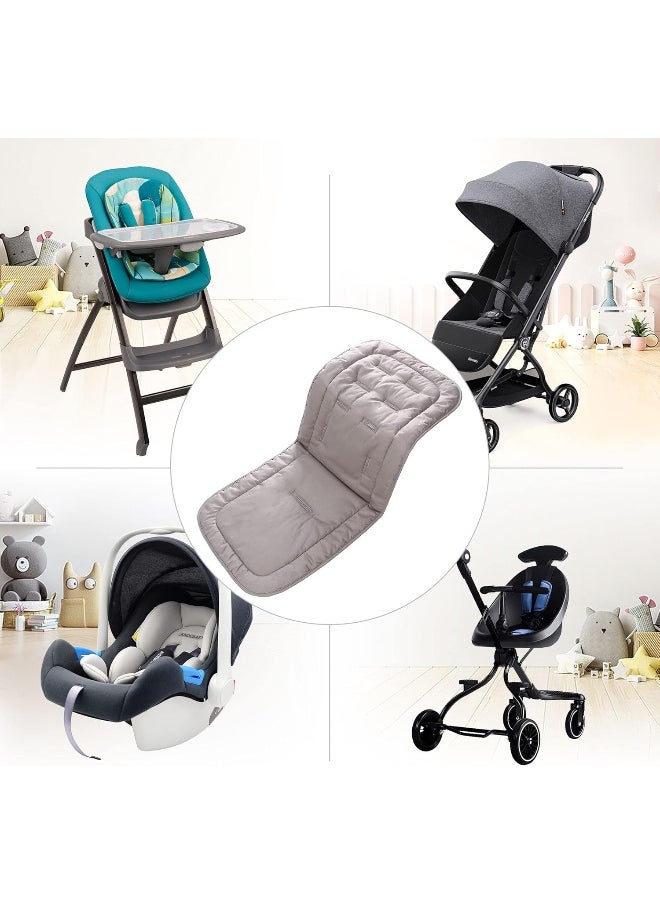LAT LEE AND TOWN Baby Stroller Cushion, Infant Car Seat Insert-Reversible Universal Breathable Soft Newborn Stroller Mat, 100% Cotton cover toddler Seat Pad Liner-34x78cm, 1 Pack (Grey)
