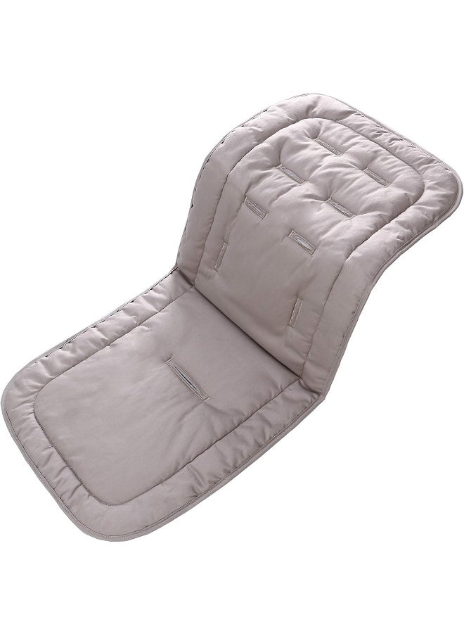 LAT LEE AND TOWN Baby Stroller Cushion, Infant Car Seat Insert-Reversible Universal Breathable Soft Newborn Stroller Mat, 100% Cotton cover toddler Seat Pad Liner-34x78cm, 1 Pack (Grey)