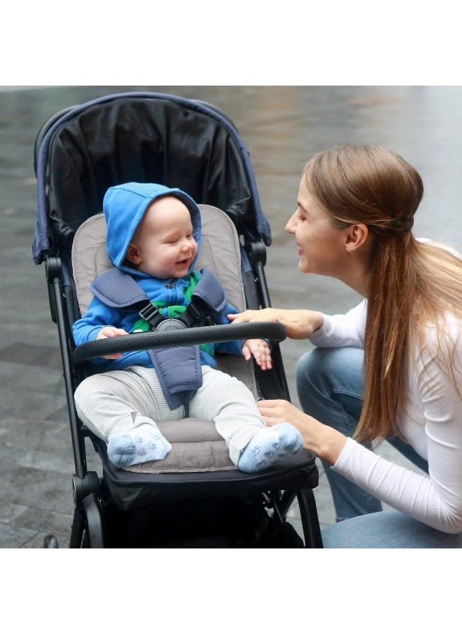 LAT LEE AND TOWN Baby Stroller Cushion, Infant Car Seat Insert-Reversible Universal Breathable Soft Newborn Stroller Mat, 100% Cotton cover toddler Seat Pad Liner-34x78cm, 1 Pack (Grey)