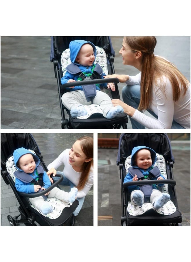 LAT LEE AND TOWN Baby Carriage Cushion, Universal Breathable Stroller Mat, Stroller Cushion for Strollers 100% Cotton, 34x78cm,1 Pack (Pink+Grey Cross)