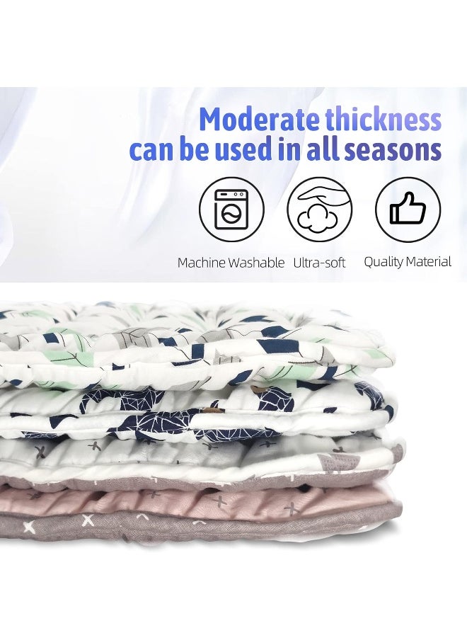 LAT LEE AND TOWN Baby Carriage Cushion, Universal Breathable Stroller Mat, Stroller Cushion for Strollers 100% Cotton, 34x78cm,1 Pack (Pink+Grey Cross)