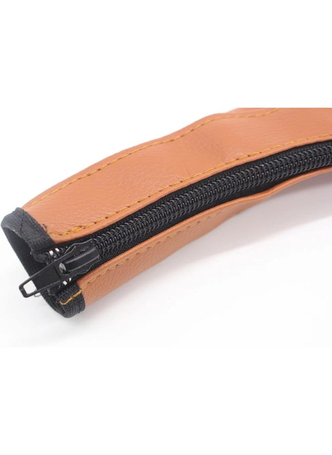 Soft Smooth Leather Bumper Handlebar Sleeve Protect Case for Baby Stroller Dustproof Protect Cover with Zipper Close One Pair
