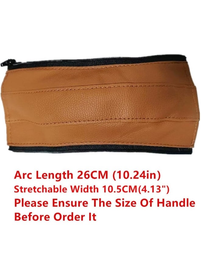 Soft Smooth Leather Bumper Handlebar Sleeve Protect Case for Baby Stroller Dustproof Protect Cover with Zipper Close One Pair