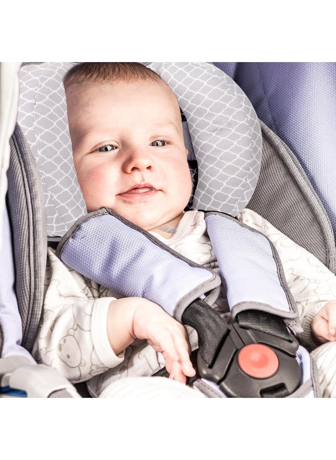 KAKIBLIN Baby Neck Pillow for Head, 2 in 1 Baby Travel Pillow, Banana Baby Head Pillow, Neck Pillow for Infants Small Boys and Girls, Neck Support for Stroller, White Cloud