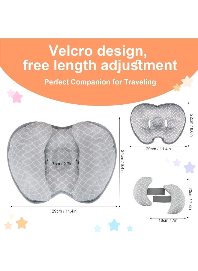KAKIBLIN Baby Neck Pillow for Head, 2 in 1 Baby Travel Pillow, Banana Baby Head Pillow, Neck Pillow for Infants Small Boys and Girls, Neck Support for Stroller, White Cloud