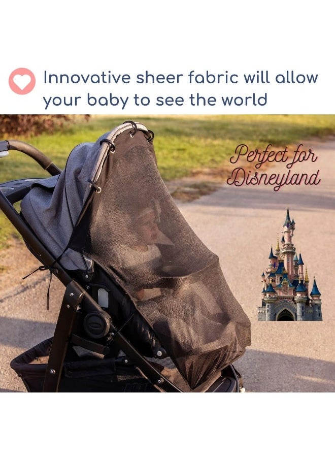 IntiMom Sun Shade for Strollers (XL Black)