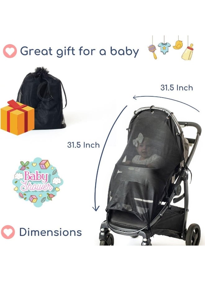 IntiMom Sun Shade for Strollers (XL Black)
