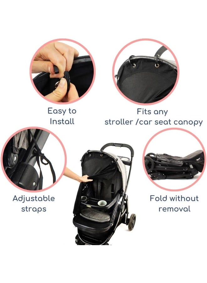 IntiMom Sun Shade for Strollers (XL Black)