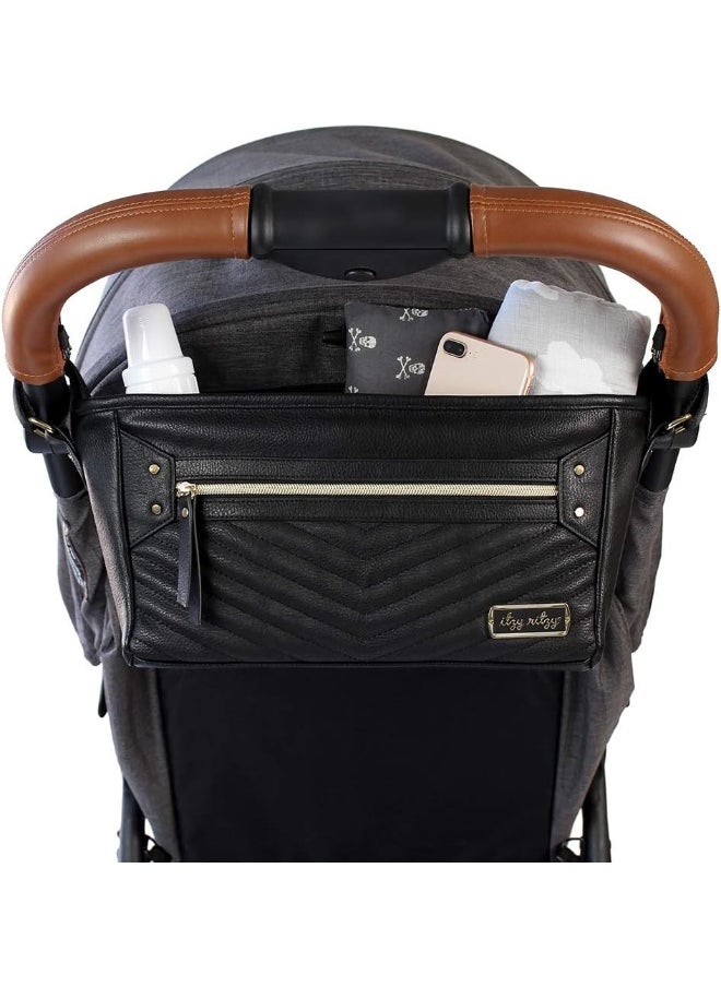 Itzy Ritzy Adjustable Stroller Caddy - Organizer Featuring Two Built-In Pockets, Front Zippered Pocket & Straps To Fit Nearly Any Stroller