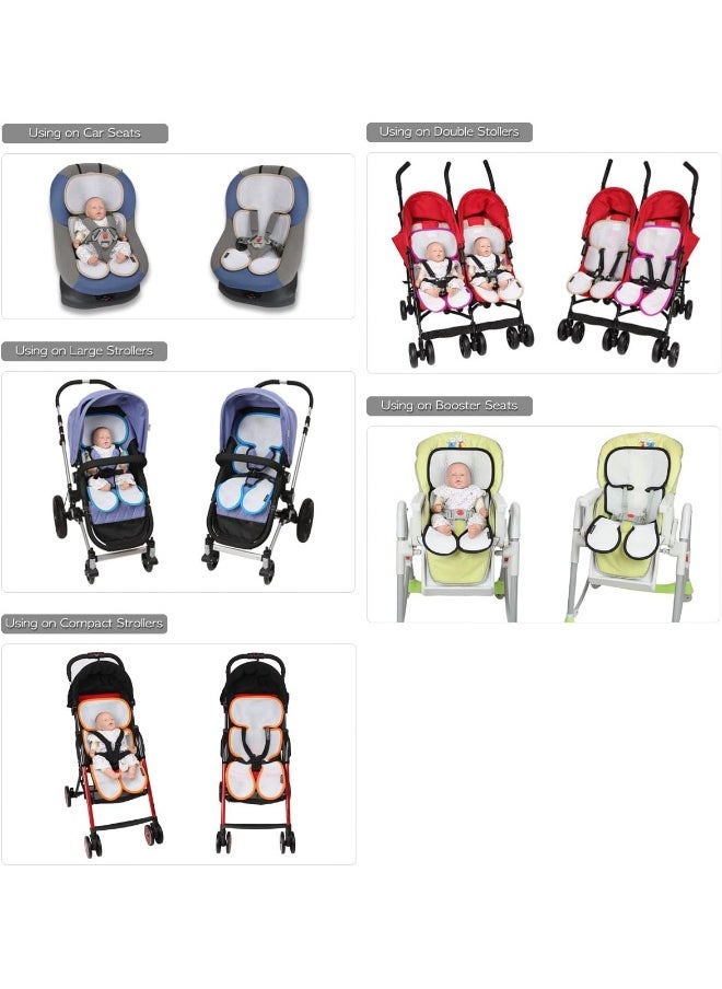 Manito Breath Original 3D Mesh Seat Pad/Cushion/Liner for Stroller and Car Seat, Red, 1 Count
