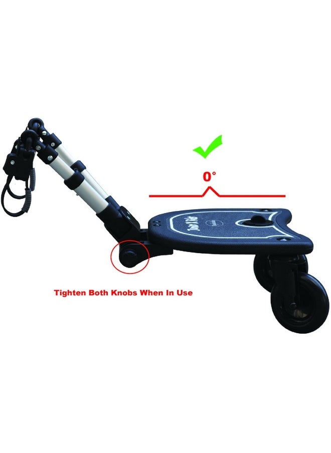 Englacha 2-in-1 Cozy X Rider, Black - Child Rider Stroller Attachment with Saddle Seat and Standing Platform - Universal Fit for Most Prams - Quick and Easy to Use - Designed for Safety
