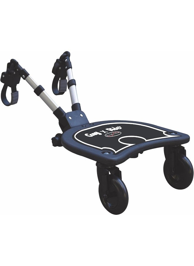 Englacha 2-in-1 Cozy X Rider, Black - Child Rider Stroller Attachment with Saddle Seat and Standing Platform - Universal Fit for Most Prams - Quick and Easy to Use - Designed for Safety