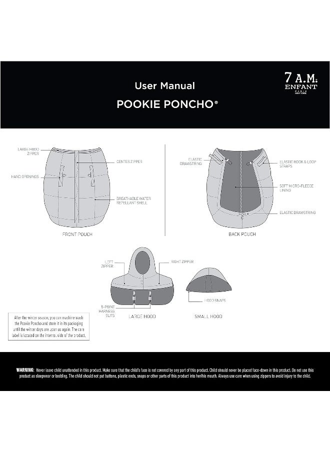7 A.M. Enfant Pookie Poncho (Metallic Grey)