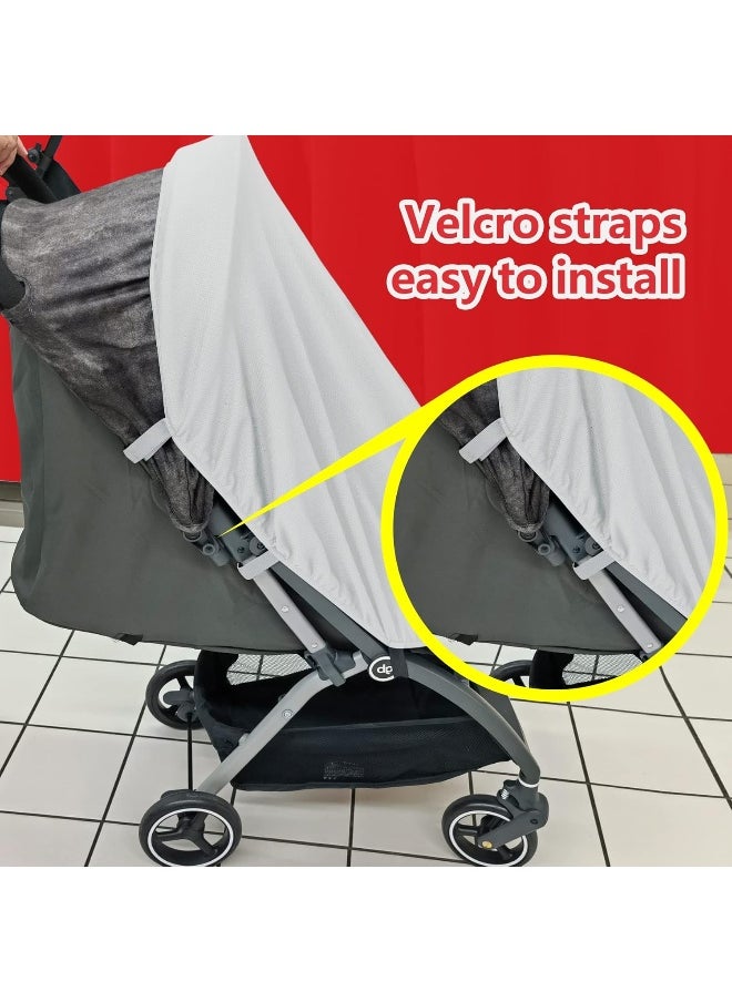 RESTCLOUD Sun Shade for Strollers, UV Sun and Sleep Shade Universal Fit for Baby Strollers, Blackout Stroller Cover, Breathable and Stops 99% of The Sun's Rays (UPF50+)
