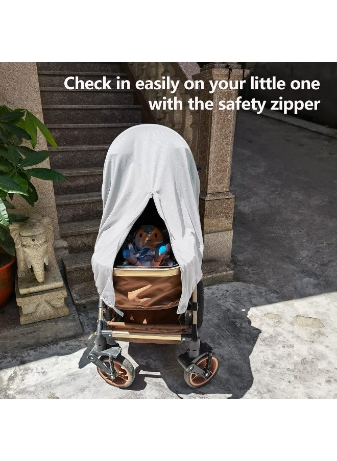 RESTCLOUD Sun Shade for Strollers, UV Sun and Sleep Shade Universal Fit for Baby Strollers, Blackout Stroller Cover, Breathable and Stops 99% of The Sun's Rays (UPF50+)