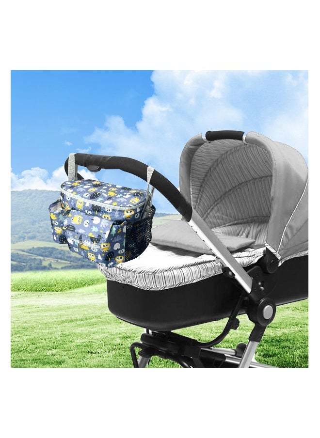 Universal Stroller Organizer, with Cup Holder, Hanging Hooks, Phone Bag, Shoulder Strap, Unique Stroller Bag Caddy Organizer Accessories Fits for Uppababy, Britax, Baby Jogger, Strollers