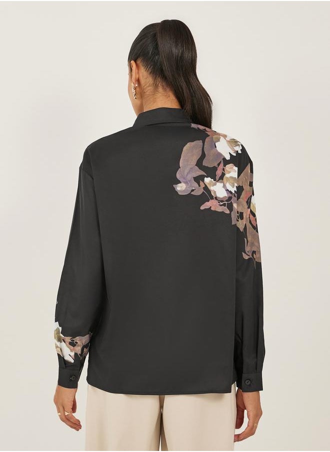 Floral Print Long Sleeves Regular Fit Shirt