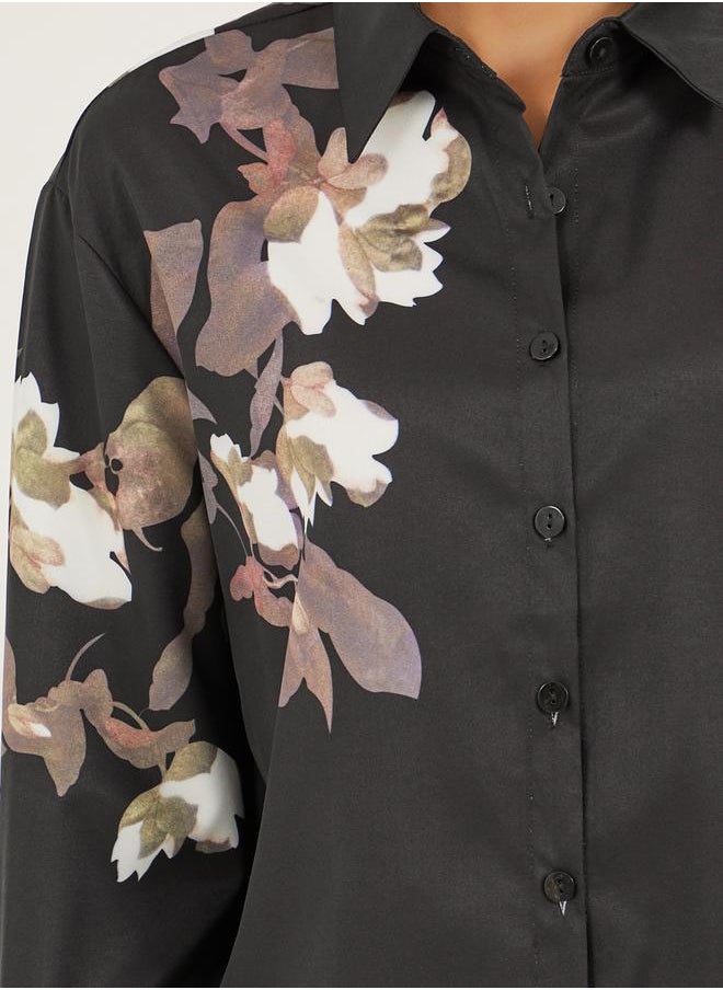 Floral Print Long Sleeves Regular Fit Shirt