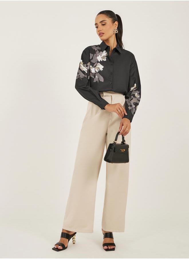 Floral Print Long Sleeves Regular Fit Shirt