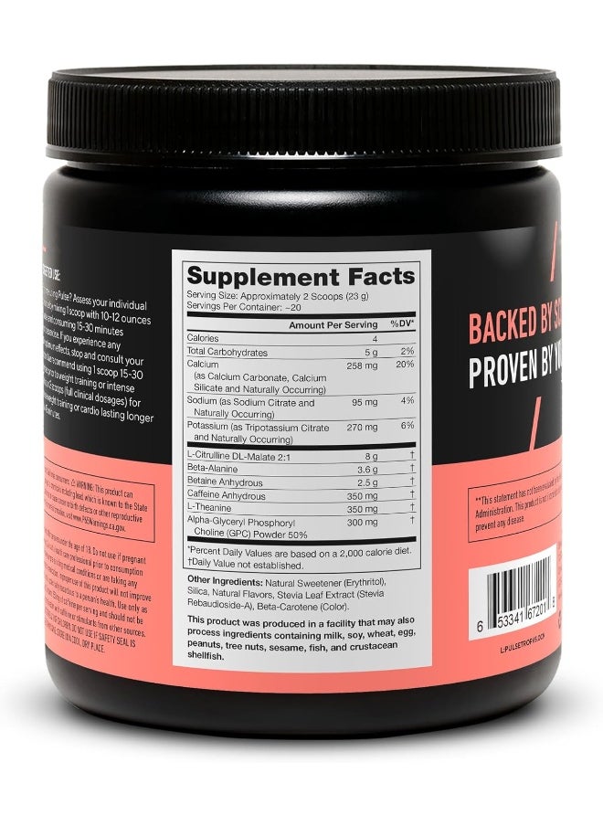 Pulse Pre Workout Supplement - All Natural Nitric Oxide Preworkout Drink To Boost Energy, Creatine Free, Naturally Sweetened, Beta Alanine, Citrulline, Alpha Gpc (Tropical Punch)