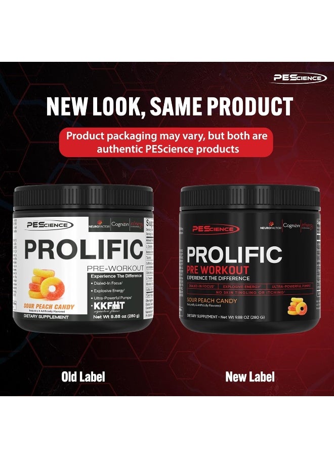 Prolific Pre Workout Powder, Strawberry Kiwi, 40 Scoop, Energy Supplement With Nitric Oxide