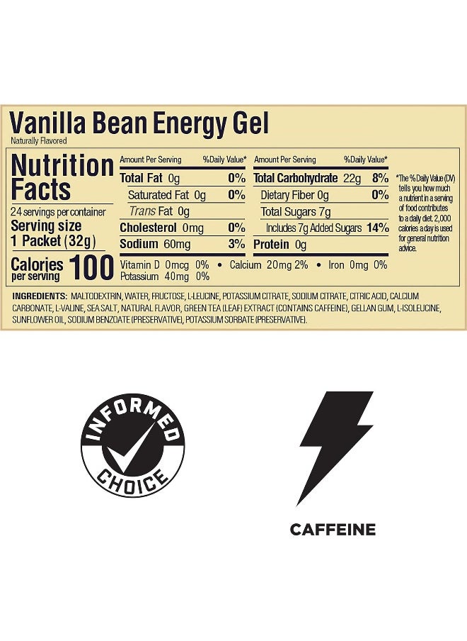 Gu Energy Original Sports Nutrition Energy Gel (Vanilla Bean, 24 Count (Pack Of 1))