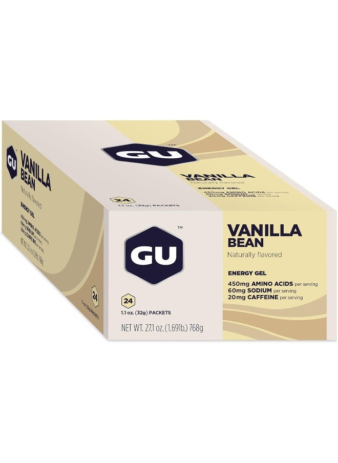 Gu Energy Original Sports Nutrition Energy Gel (Vanilla Bean, 24 Count (Pack Of 1))