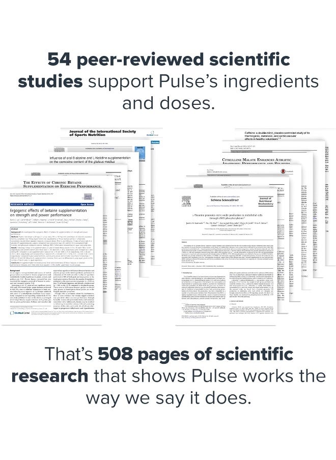 Pulse Pre Workout Supplement - All Natural Nitric Oxide Preworkout Drink To Boost Energy, Creatine Free, Naturally Sweetened, Beta Alanine, Citrulline, Alpha Gpc (Sour Candy)