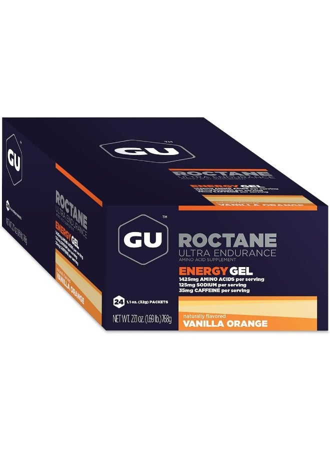 Roctane Ultra Endurance Energy Gel, 24-Count (Vanilla Orange, 24-Count)