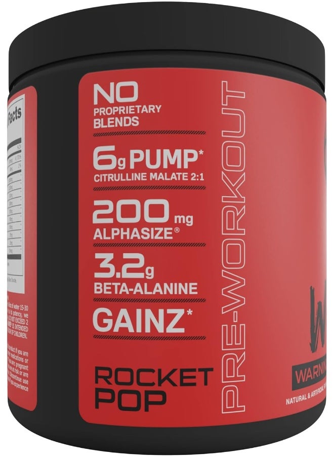 Bucked Up - Woke - HIGH STIM Pre Workout - Best Tasting - Focus Nootropic, Pump, Strength and Growth, 30 Servings (Rocket Pop)