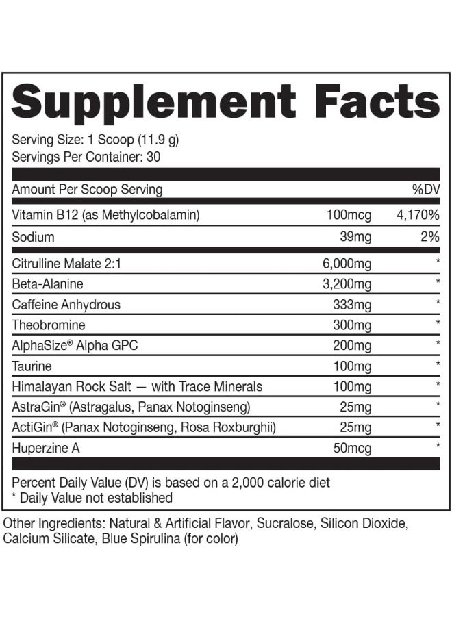 Bucked Up - Woke - HIGH STIM Pre Workout - Best Tasting - Focus Nootropic, Pump, Strength and Growth, 30 Servings (Rocket Pop)