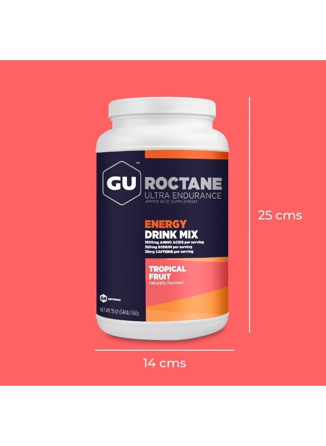 Roctane Ultra Endurance Energy Drink Mix, Tropical Fruit, 3.44-Pound Jar