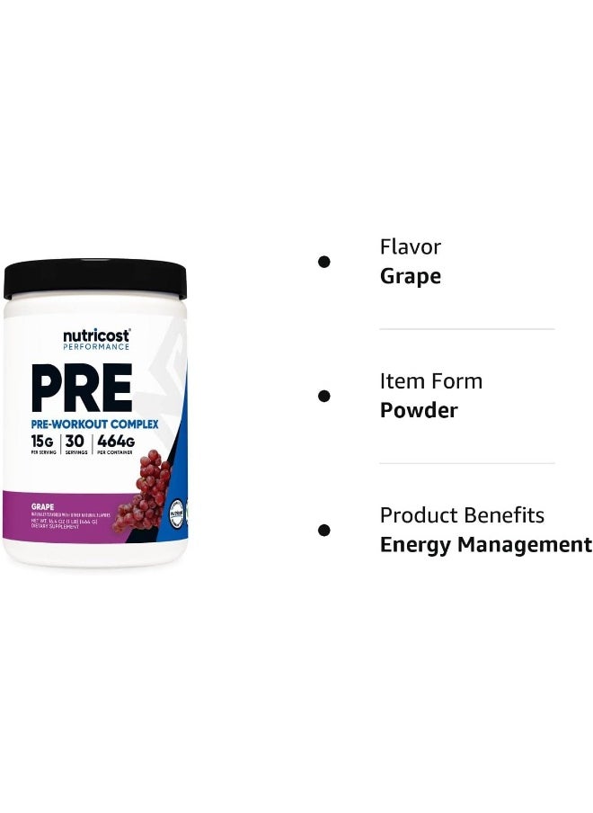 Pre-Workout Complex Powder Grape (30 Serv)