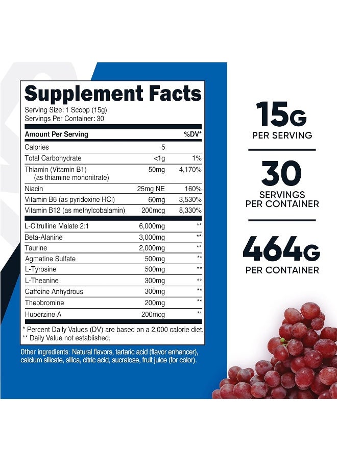 Pre-Workout Complex Powder Grape (30 Serv)