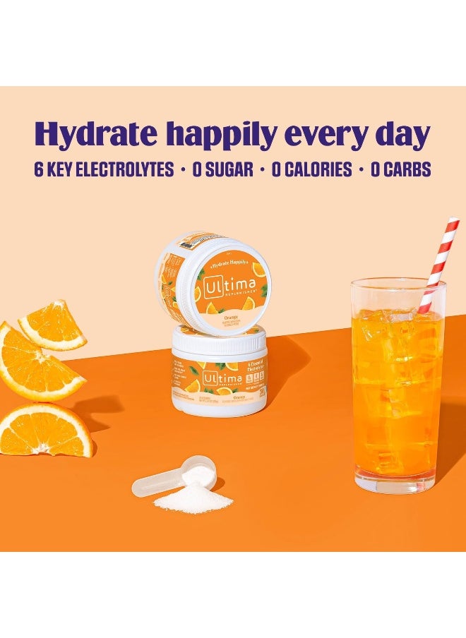 Hydration Electrolyte Powder- 30 Servings- Keto & Sugar Free- Feel Replenished, Revitalized- Naturally Sweetened- Non- Gmo & Vegan Electrolyte Drink Mix- Orange