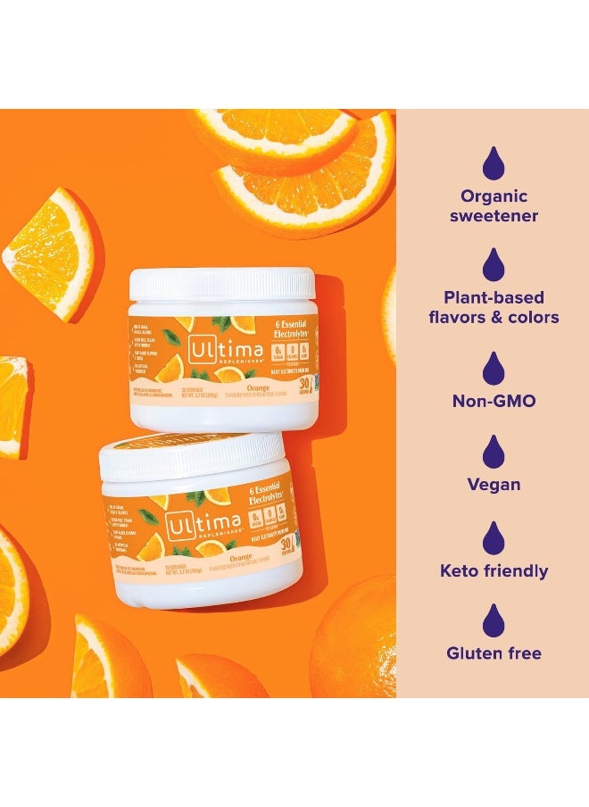 Hydration Electrolyte Powder- 30 Servings- Keto & Sugar Free- Feel Replenished, Revitalized- Naturally Sweetened- Non- Gmo & Vegan Electrolyte Drink Mix- Orange