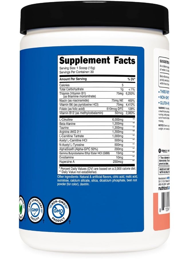Stim-Free Pre-Workout, 30 Servings (Pink Lemonade) - Non-Gmo, Gluten Free