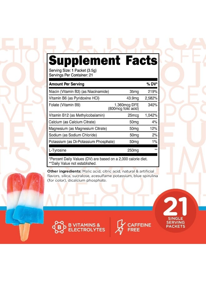 TransformHQ Hydration Drink Mix (21 Single-Serving Packets, Rocket Pop) - Hydration Supplement Blend with Vitamins and Electrolytes