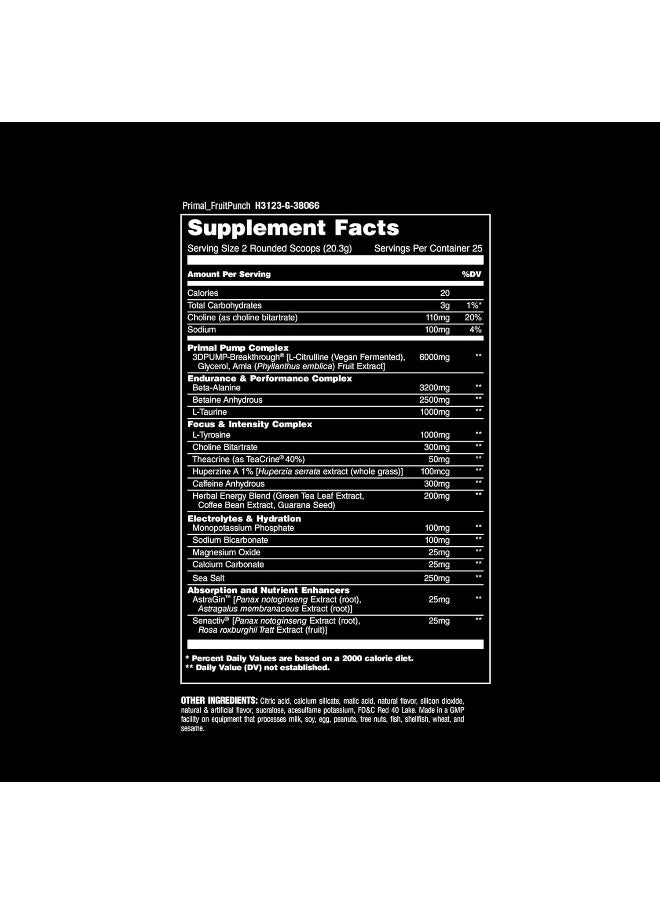 Primal Preworkout Powder – Synergy Of Energy, Focus, Endurance, Hydration And Absorption Carefully Dosed With Patented Ingredients For Maximum Effectiveness – Next Generation Preworkout Formula