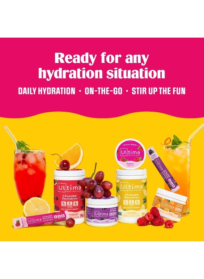 Hydration Electrolyte Powder- 90 Servings- Keto & Sugar Free- Feel Replenished, Revitalized- Naturally Sweetened- Non- Gmo & Vegan Electrolyte Drink Mix- Raspberry