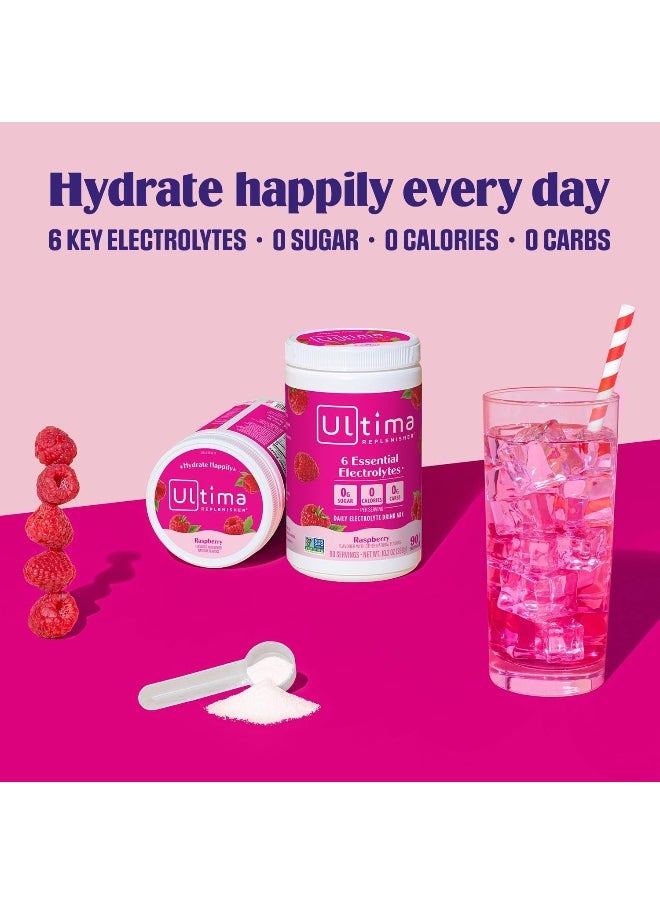 Hydration Electrolyte Powder- 90 Servings- Keto & Sugar Free- Feel Replenished, Revitalized- Naturally Sweetened- Non- Gmo & Vegan Electrolyte Drink Mix- Raspberry