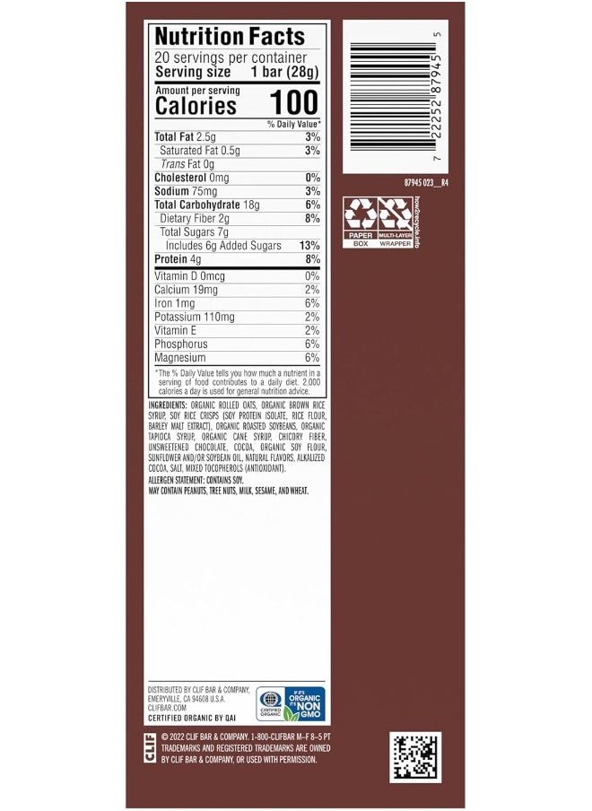 Minis - Chocolate Brownie Flavor - Made With Organic Oats - Non-Gmo - Plant Based - Snack-Size Energy Bars - 0.99 Oz. (20 Pack)