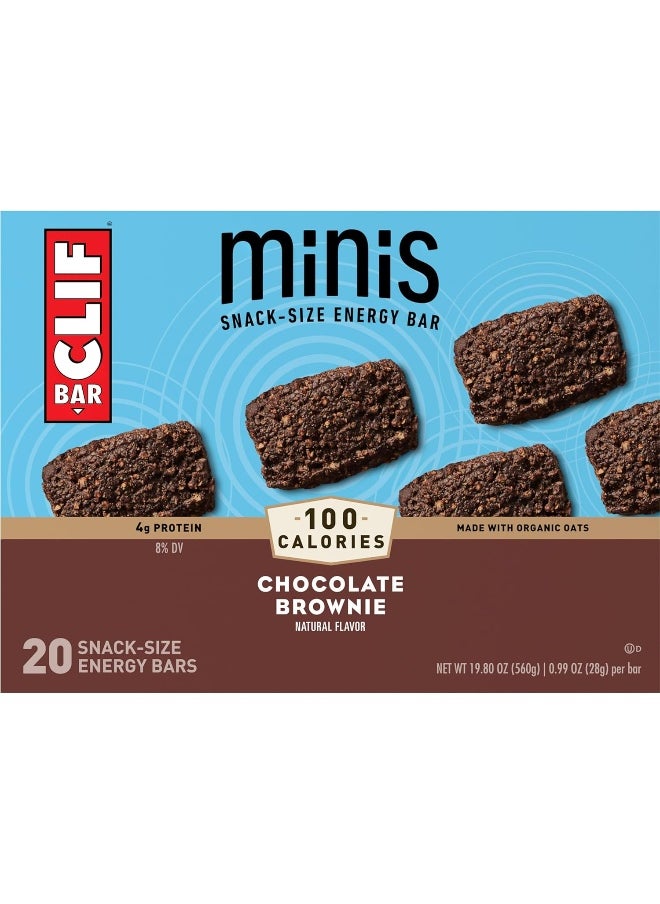 Minis - Chocolate Brownie Flavor - Made With Organic Oats - Non-Gmo - Plant Based - Snack-Size Energy Bars - 0.99 Oz. (20 Pack)