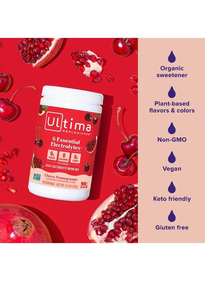 Hydration Electrolyte Powder- 90 Servings- Keto & Sugar Free- Feel Replenished, Revitalized- Naturally Sweetened- Non- Gmo & Vegan Electrolyte Drink Mix- Cherry Pomegranate